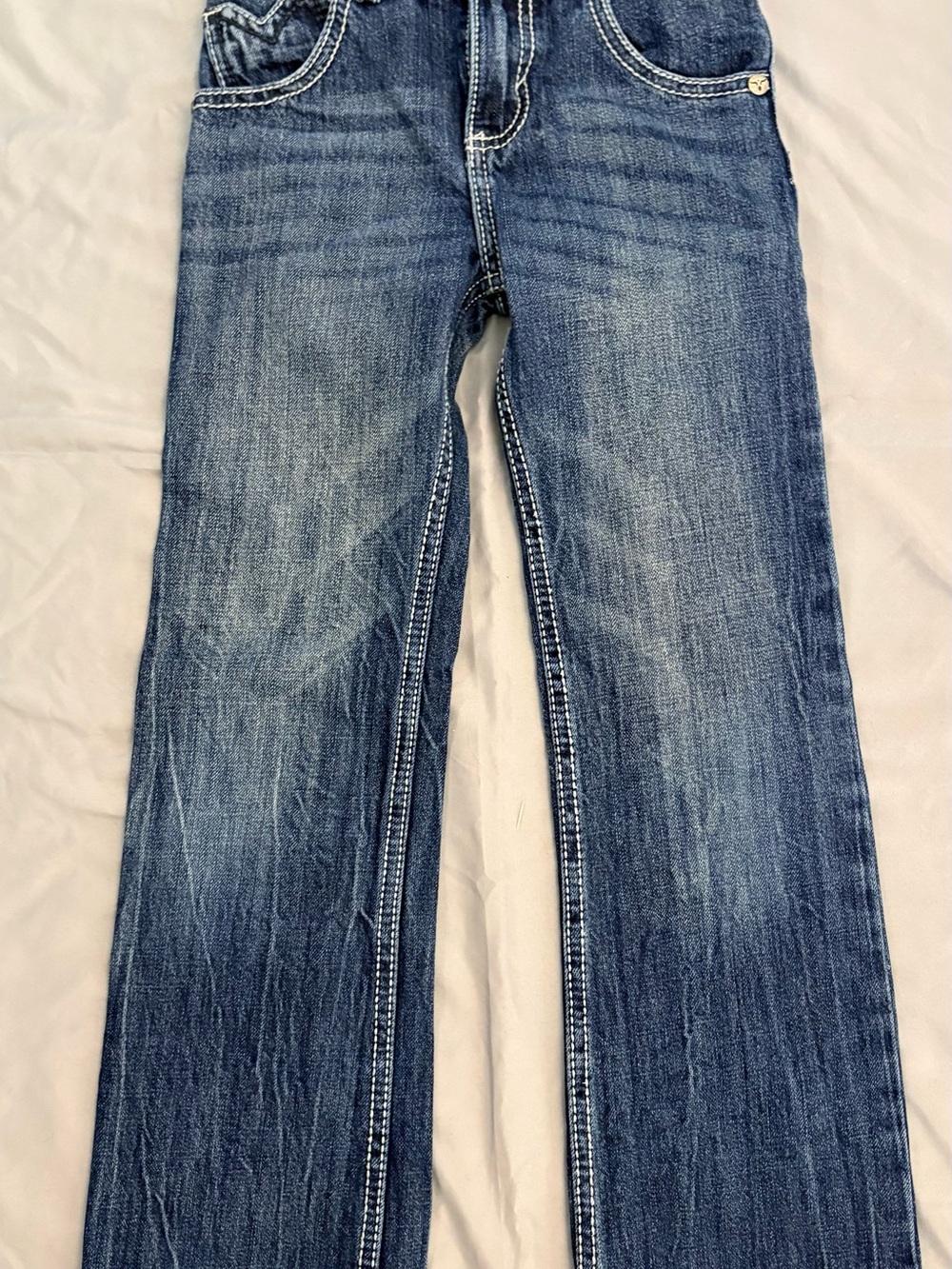 Boys Wrangler Boot Cut Blue Denim Jeans